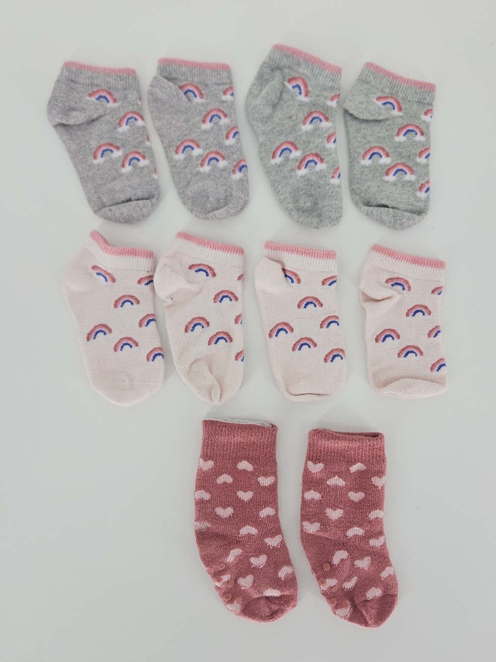 5/$25  Baby Girls Non-slip Socks 6-12 Months 5 Pairs